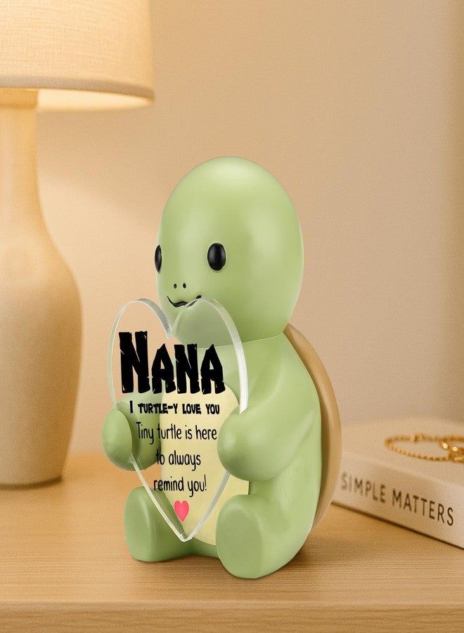 FTONENI Cute Turtle Figurine for Nana, I Turtle-y Love You Gift from Granddaughter or Grandson, Heart Acrylic Sign Mini Statue, Appreciation Desk Decor, Resin Animal Ornament for Birthday Christmas - FDC560 - Image 5